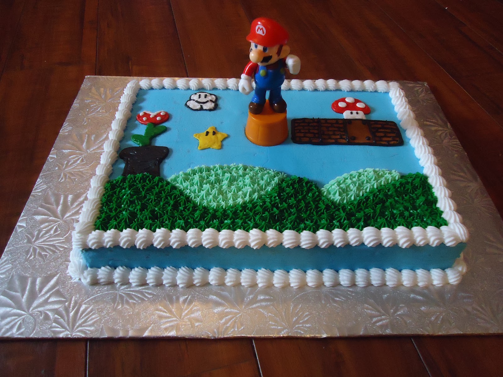 simple Mario sheet cake cake decorating ideas Pinterest