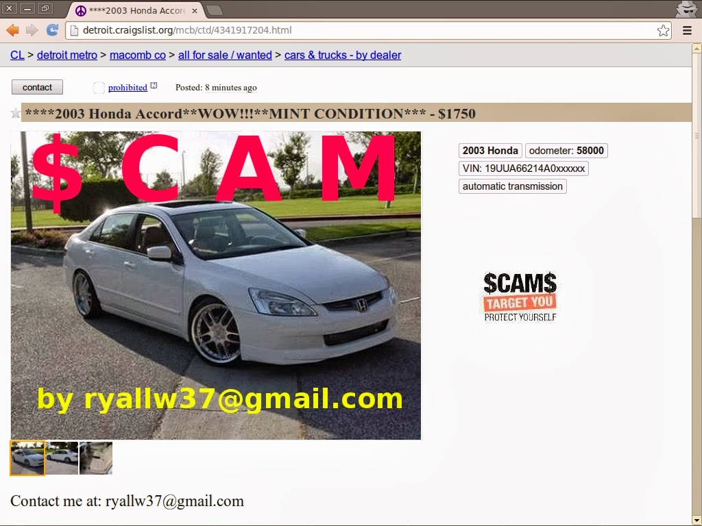 Vehicle Scams Google Wallet Ebay Motors Amazon Payments