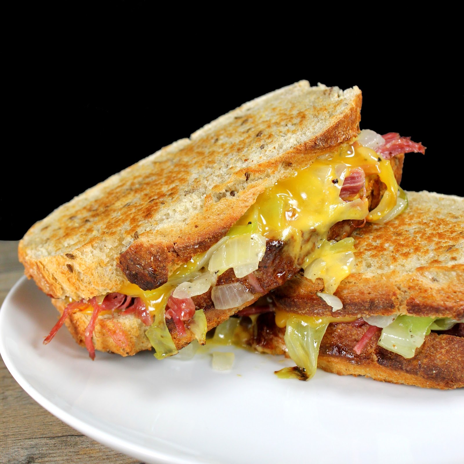 corned beef cabbage grilled cheese