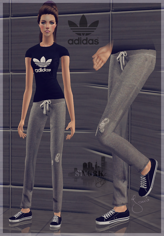 sims - The sims 2. Женская спортивная одежда - Страница 7 48-+Sportwear+with+Adidas+T-Shirt