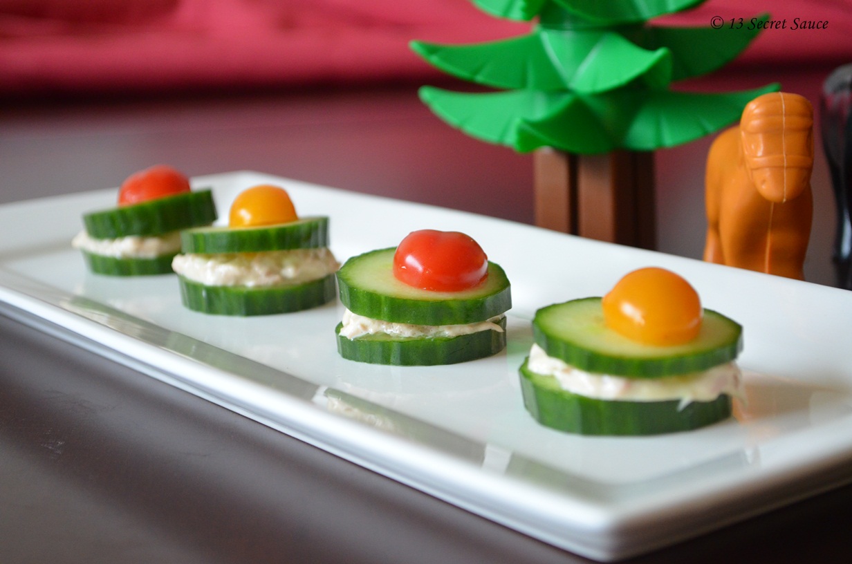 13 Secret Sauce Tuna Bites and Insalata Caprese Open Sandwich