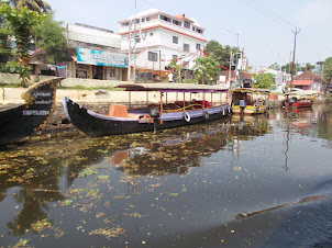 The view of the opposite bank of Alappuzha Boat terminus.