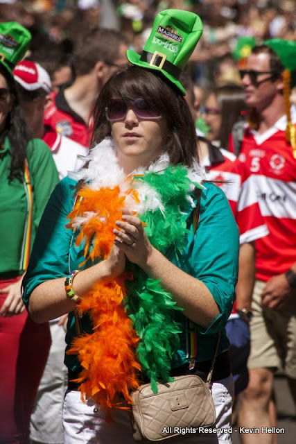 Girl in fancy dress, St Patrick's Day Parade, Sydney