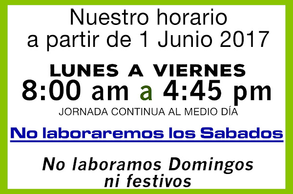 NUESTRO HORARIO