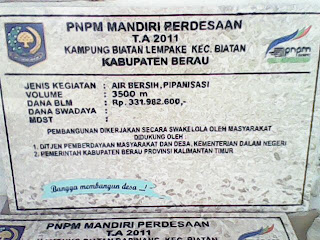 prasasti marmer PNPM Kalimantan Timur