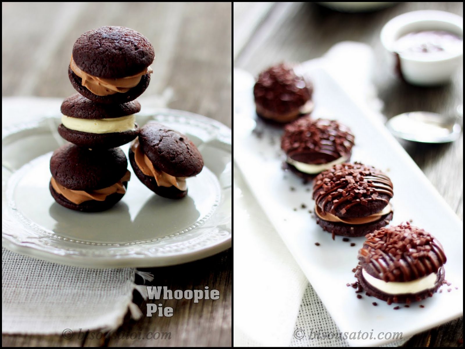 Chocolate Whoopie Pies with Chocolate Swiss Meringue Buttercream