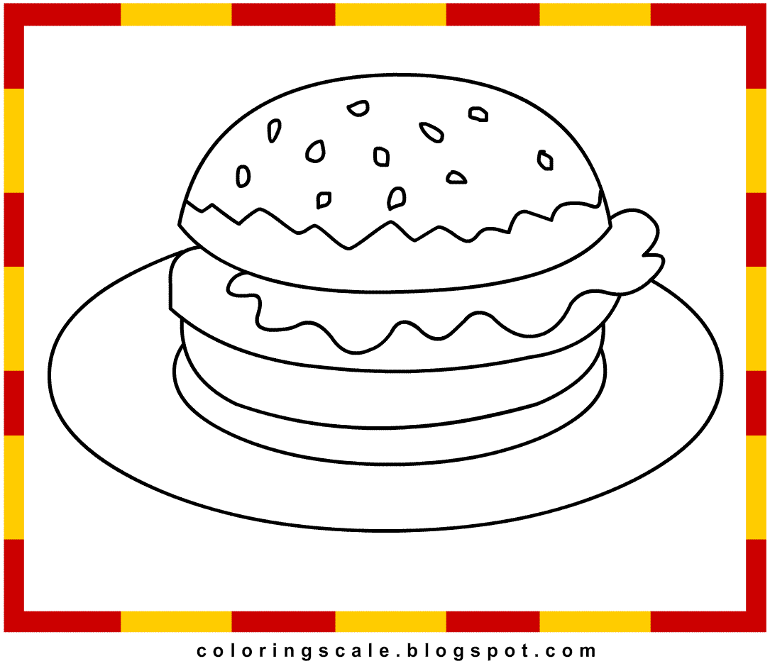 Coloring Pages Printable For Kids Burger Coloring Pages