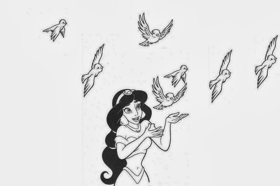 Disney Princess Jasmine For Kid Coloring Page Free wallpaper