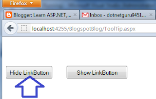 asp.net LinkButton Hide or Show Example