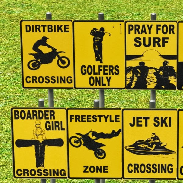 Simming in Magnificent Style Fun sport signs ( CAW optional )