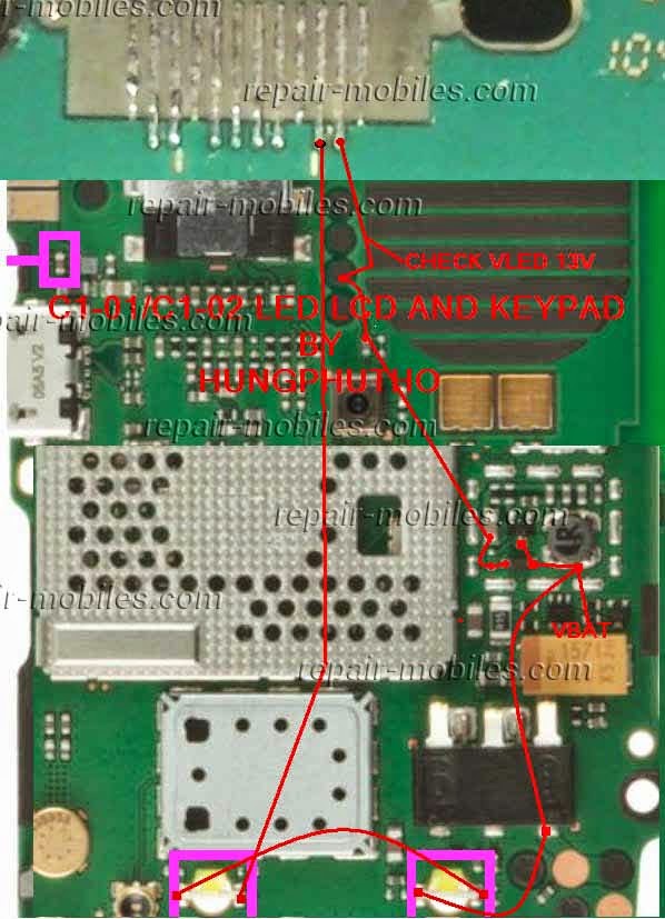 Trik Jumper Jalur Lampu Nokia C1 02 Dan Nokia C1 01 Cara Servis Hp Terbaik Gampang Di Menggerti