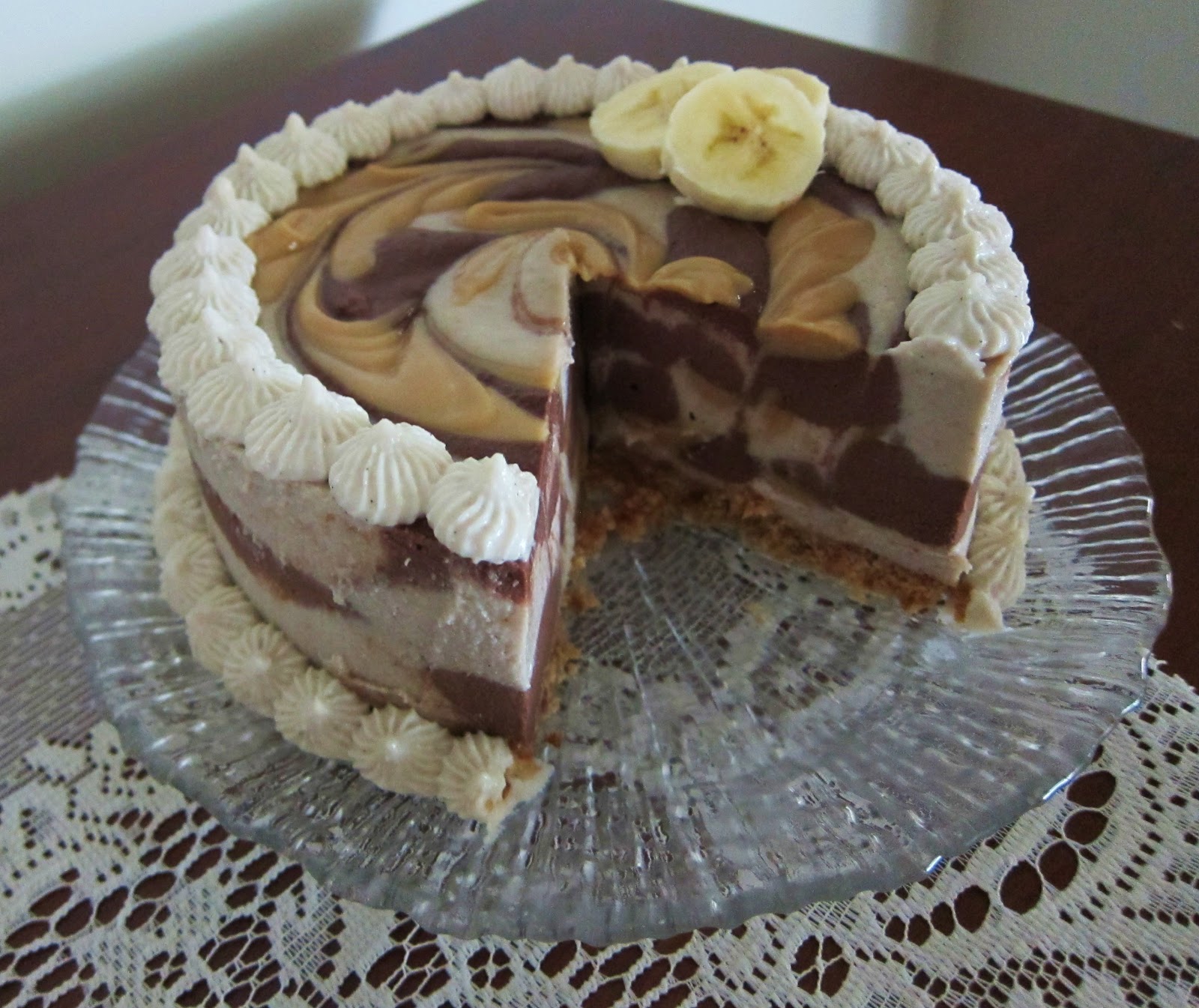 Vegan Peanut Butter Chocolate Banana Cheesecake Fragrant Vanilla Cake