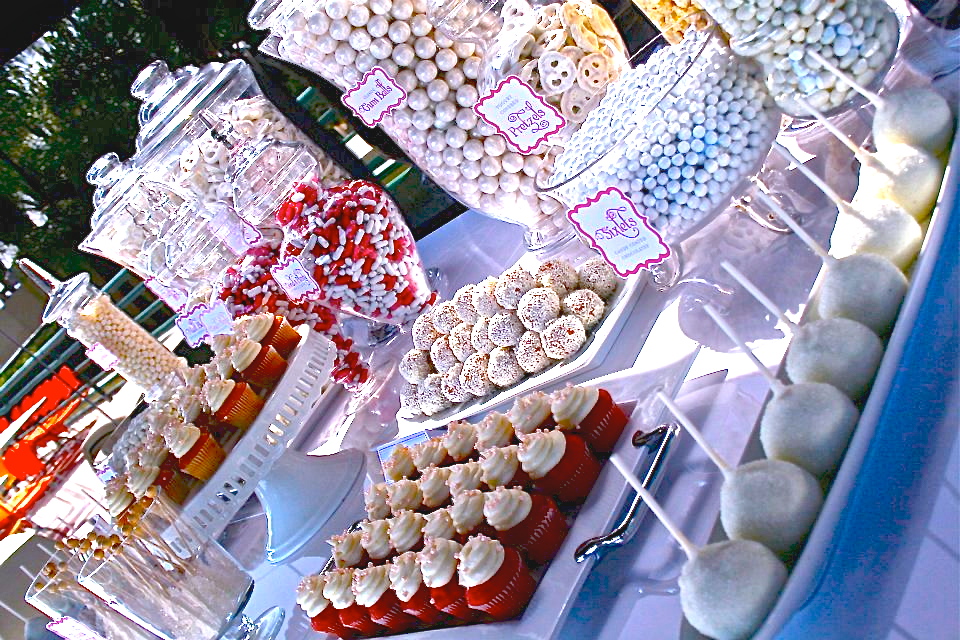 Summertime means white parties! White Candy Stations & Dessert Bars. C