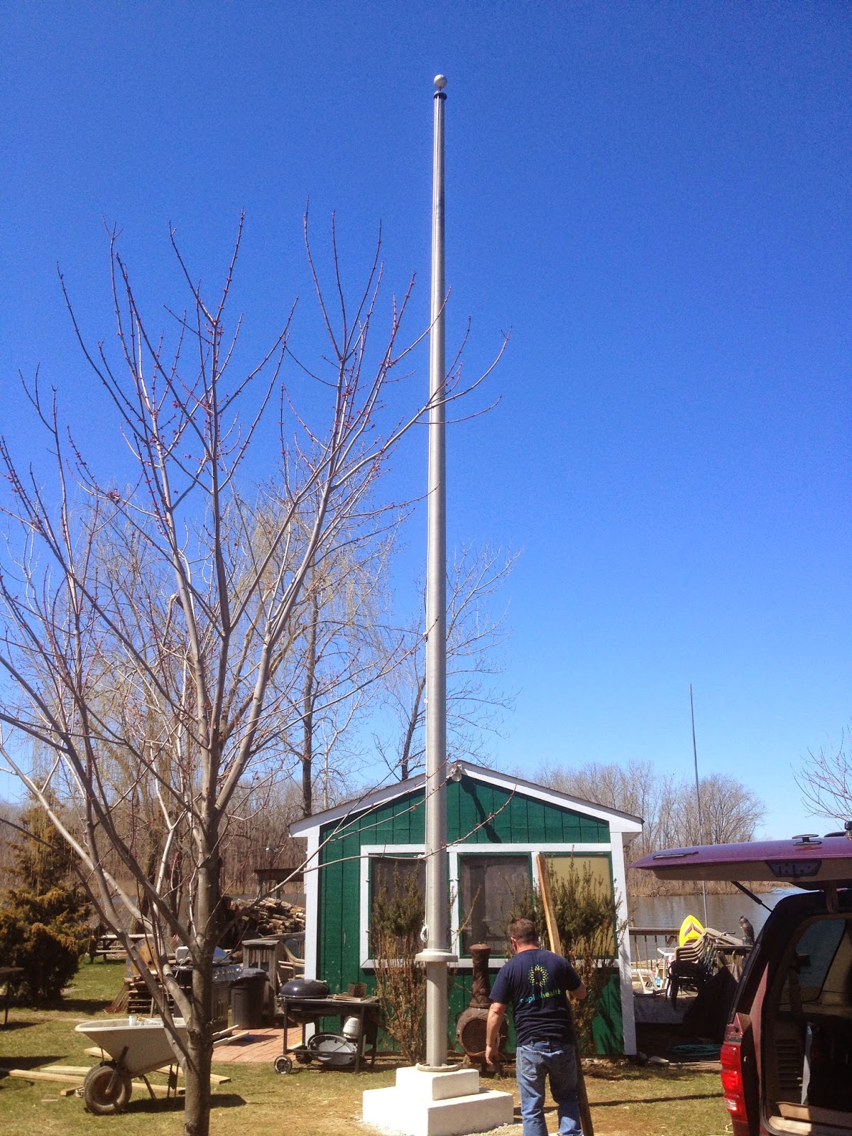 How to rebuild a flagpole Extending the Foundation Above Ground to