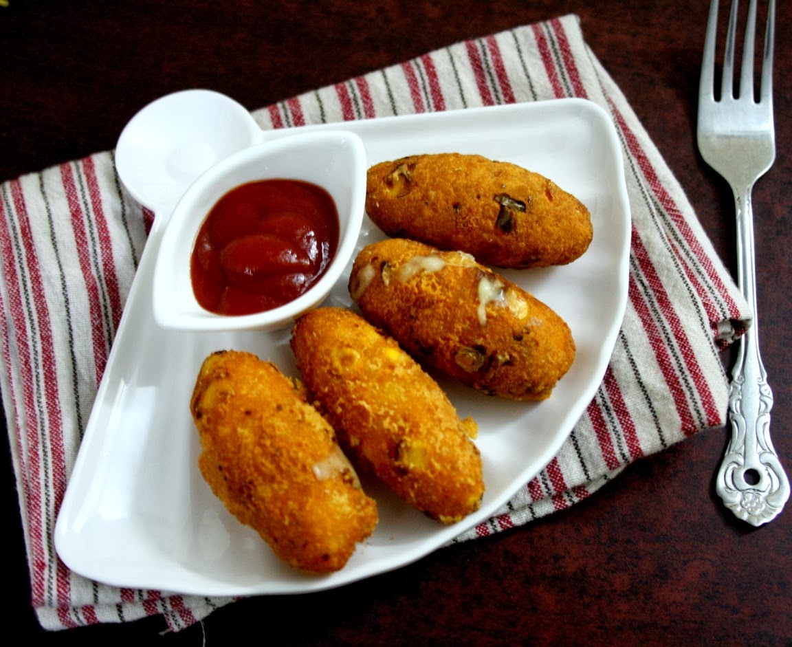 Corn Cheese Croquettes Cheese stuffed Corn Croquette