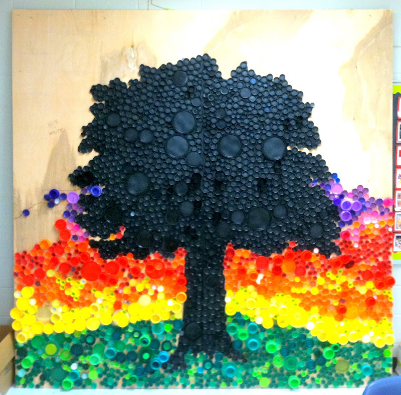 art actually bottle cap mural.