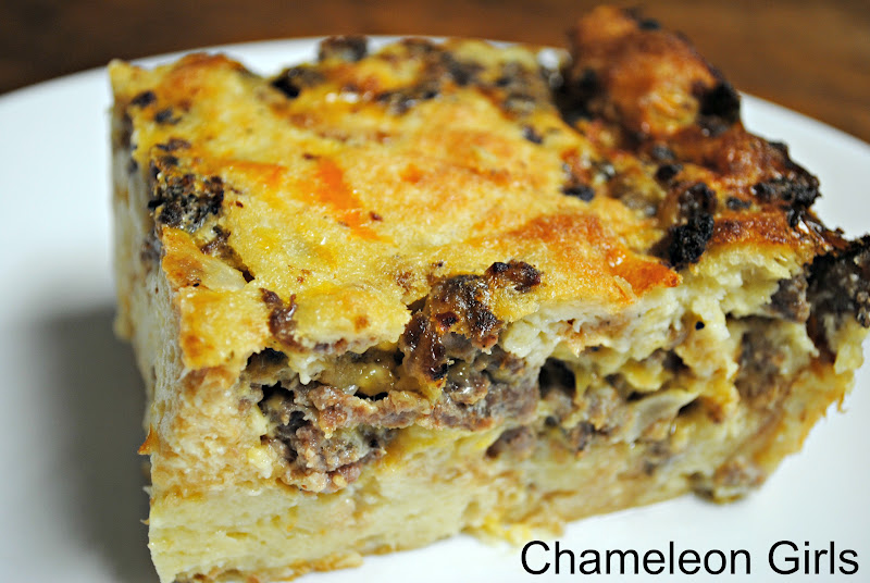Chameleon Girls Sausage Bread Pudding