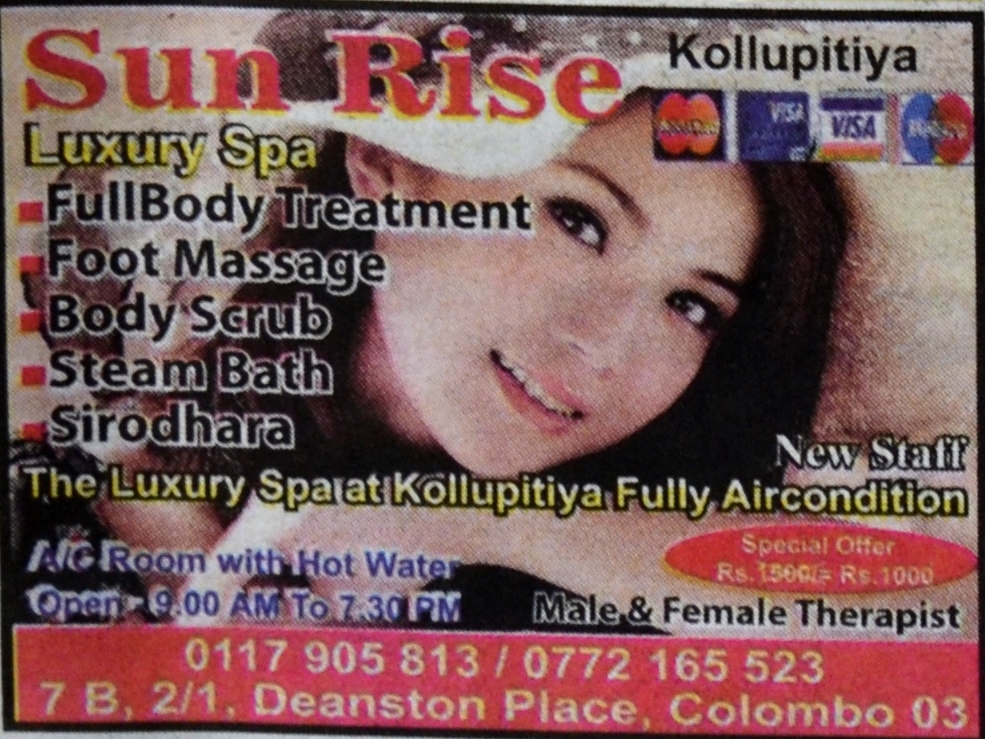 Lanka Spa Advisor Sunrise spa Kollupitiya