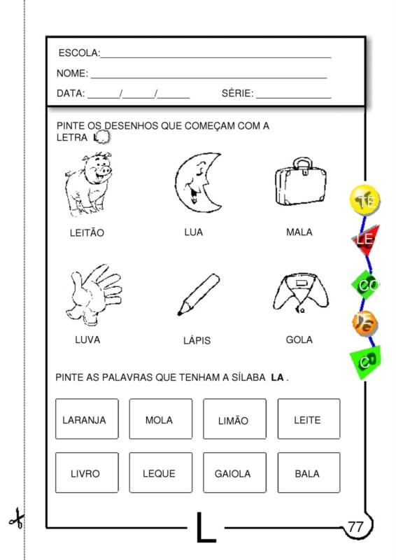 Desenhos de letras com carinhas para pintar Guia Infantil