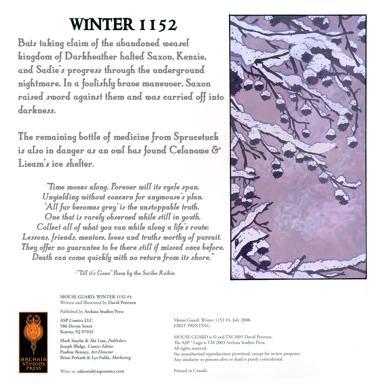 Comic Mouse Guard Winter 1152 Issue 4