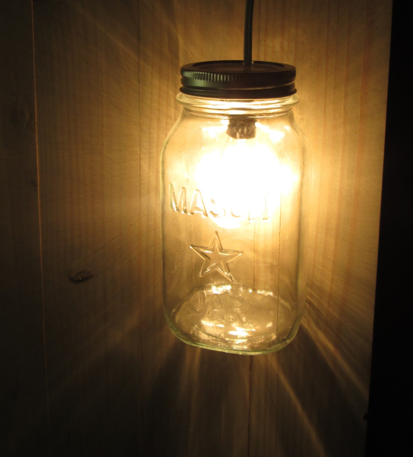 Fender's Mom Mason Jar Hanging Light
