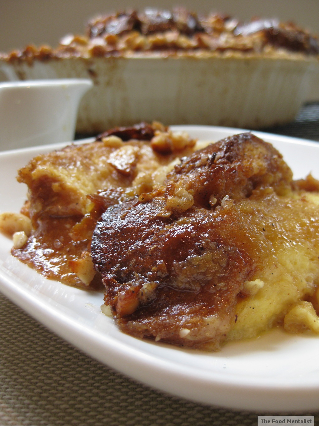 Macadamia Praline Bread & Butter Pudding
