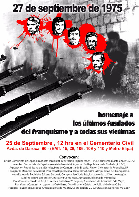41 años: el 25 Homenaje a los últimos fusilados ya todas las victimas del fascismo