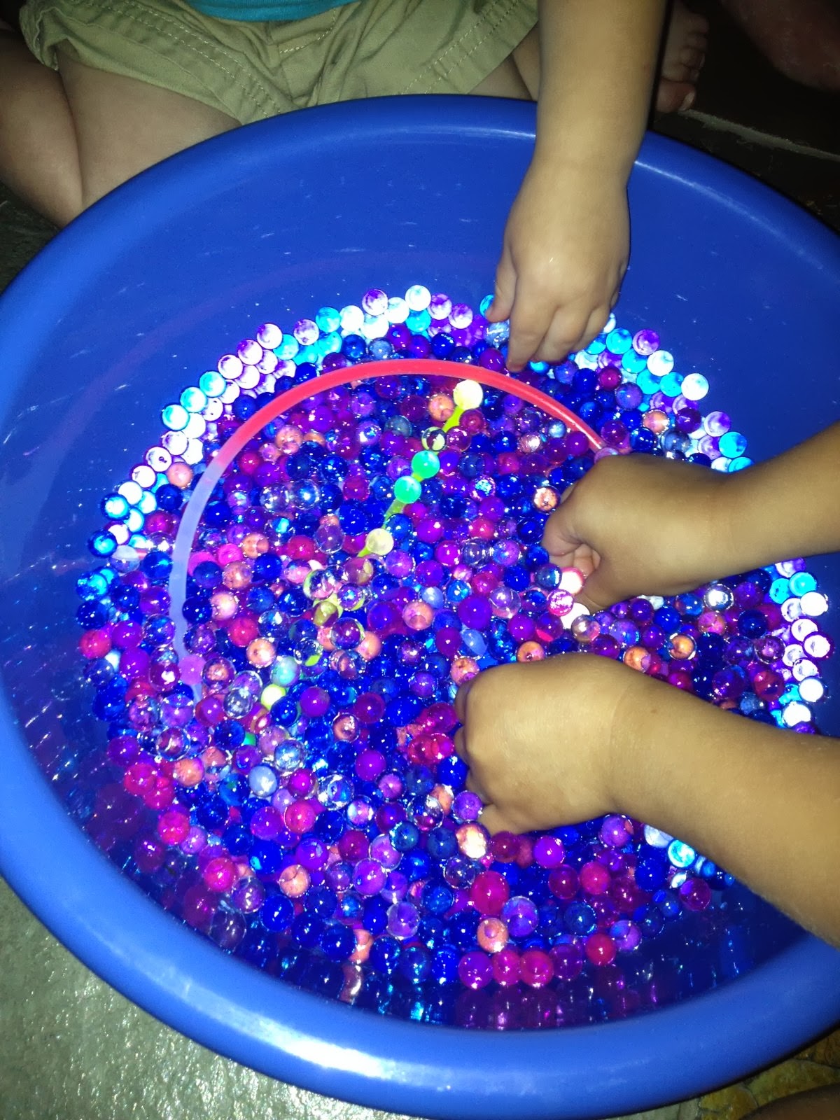 Sensory Play Keeps Tantrums Away Glow Sticks & Water Beads