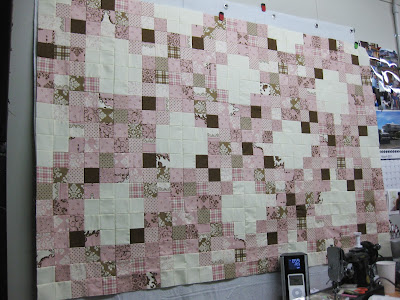 pink and brown baby girl quilt