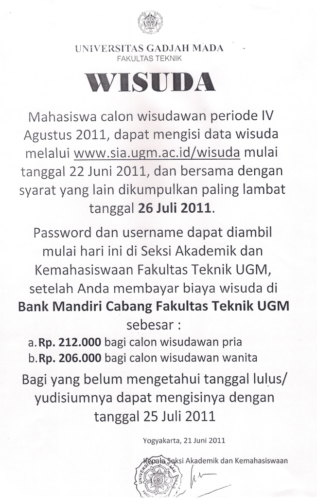 Persyaratan Sekolah Tinggi Pariwisata Bandung 2011