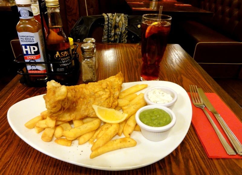 Bath, England Fish & Chips and Mushy Peas at Garfunkels Travel and