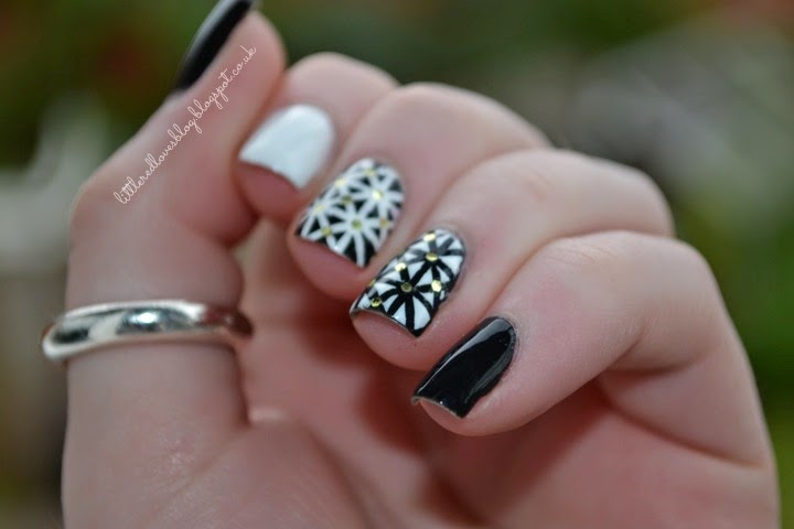 1. Black and White Geometric Nail Art - wide 11