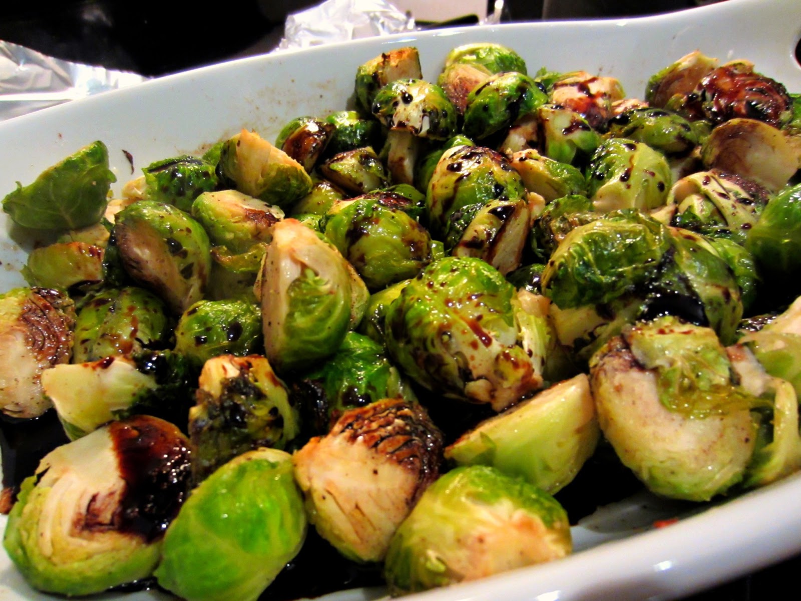Bourbon and Bleu balsamic brussel sprouts