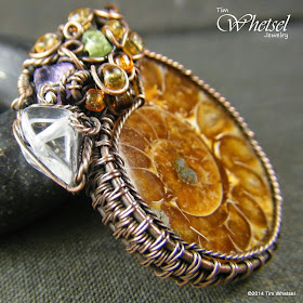 Handmade Wire Wrapped Ammonite Pendant (C) - Side View - ©2014 Tim Whetsel - TDWJewelry
