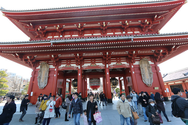 The rear view of Hozomon Gate before heading into the main temple's hall of Asakusa Sensoji Temple in Tokyo, Japan The rear view of Hozomon Gate before heading into the main temple's hall of Asakusa Sensoji Temple in Tokyo, Japan