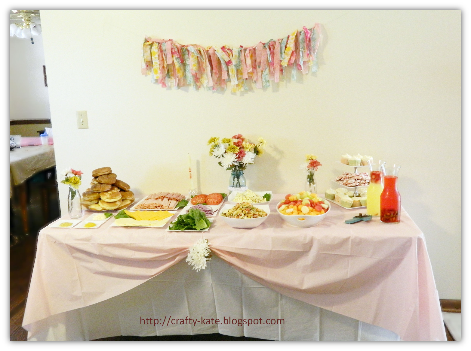 Crafty Kate Baptism Luncheon Food Table