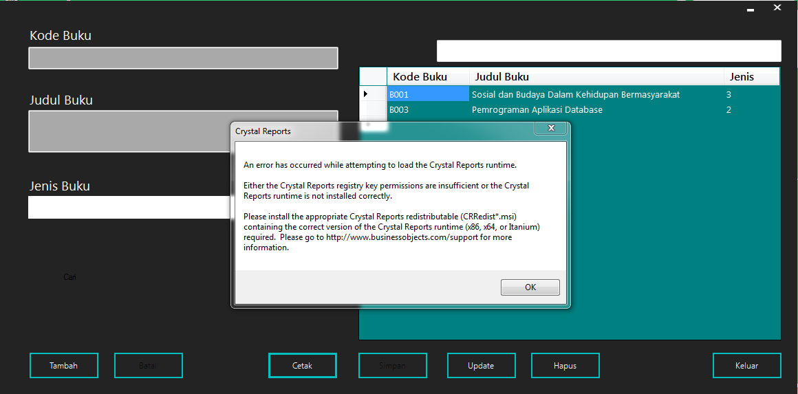 Occurred While Attempting To Update From The Database