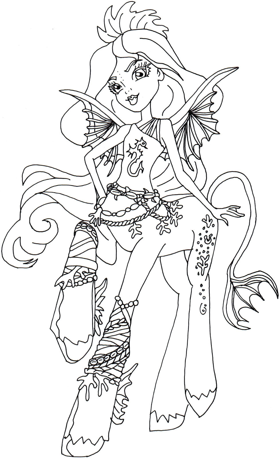Free Printable Monster High Coloring Pages: Bay Tidechaser Monster High