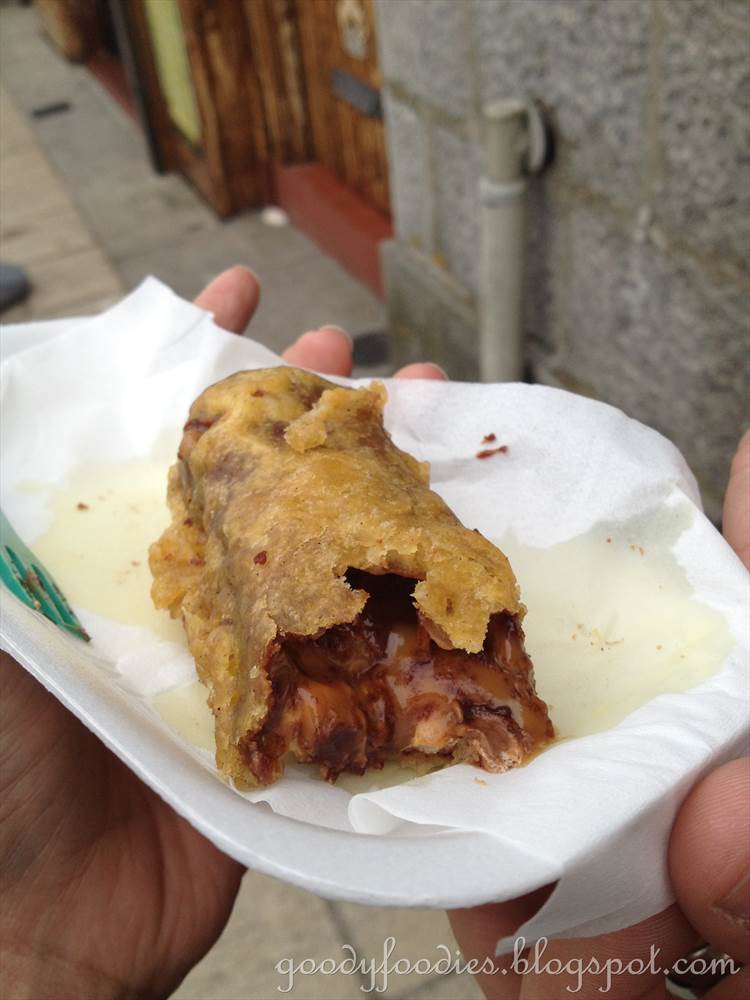 GoodyFoodies Deep fried Mars Bar Captain Jax, Aberdeen Beach, Scotland
