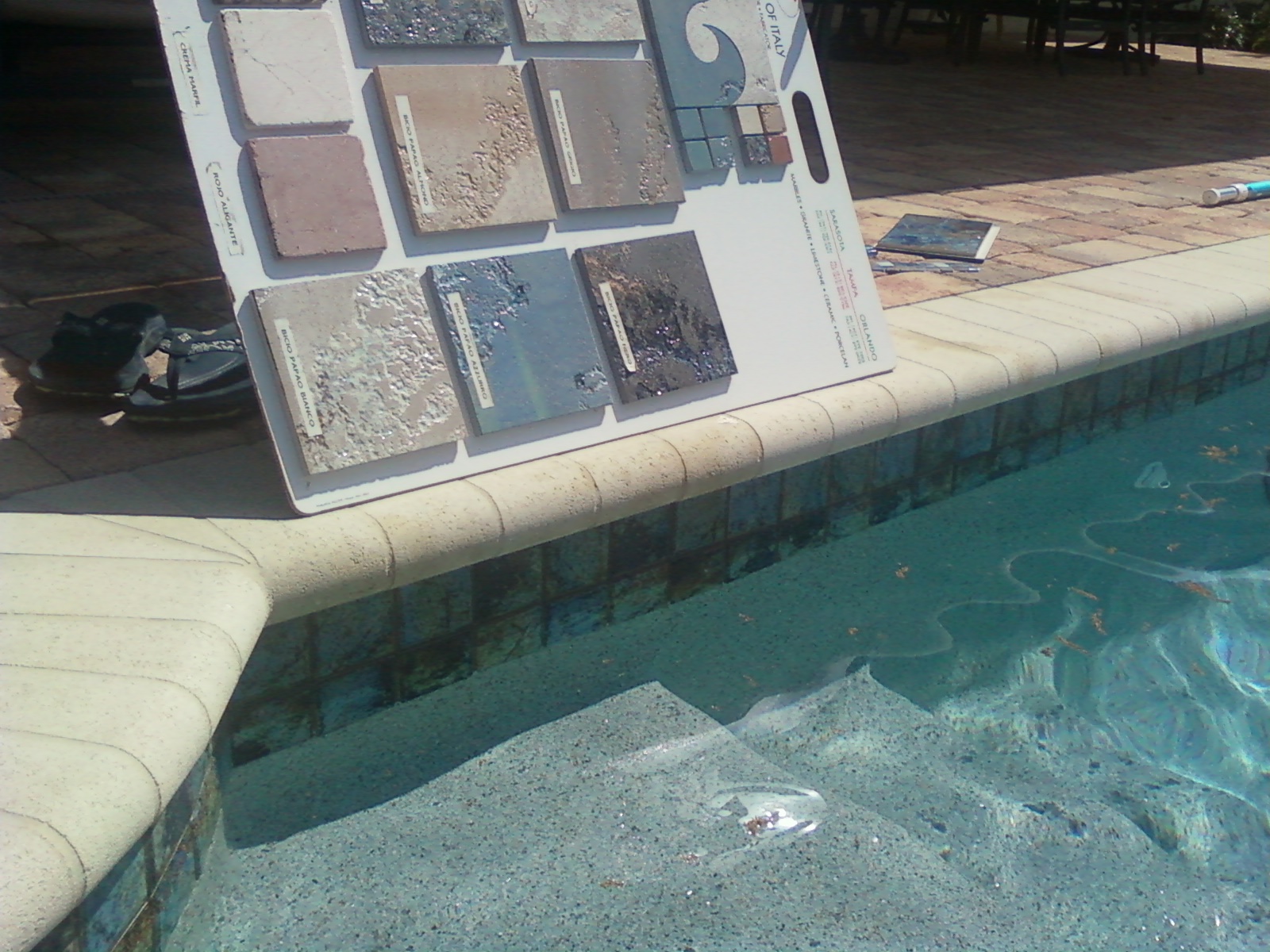 The New Blue Pool Tiles and Pebbles and Coping Oh My 3