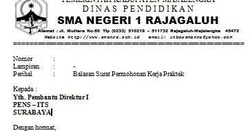 Contoh Surat Balasan Permohonan Kerja Praktekdocx Size 13