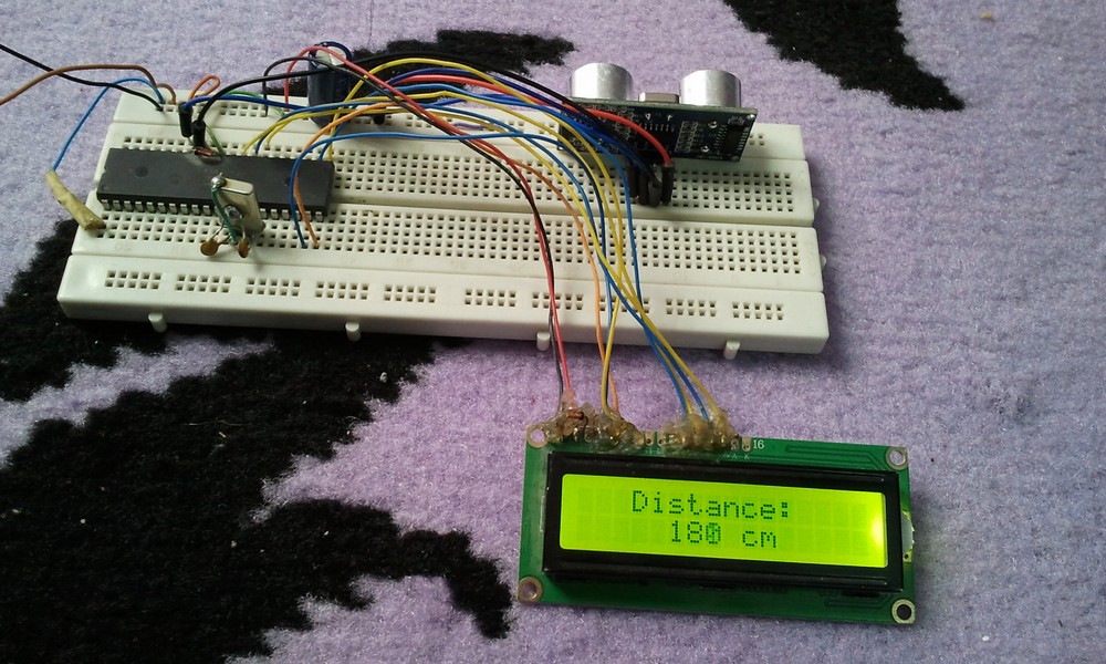 Interfacing PIC16F877A with HCSR04 ultrasonic sensor