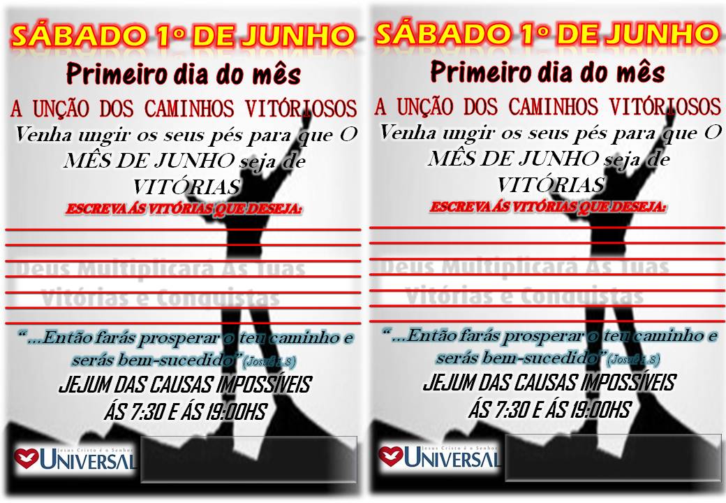 Frases FJU-PA: FOLHETO SÁBADO PRIMEIRO DIA DO MÊS