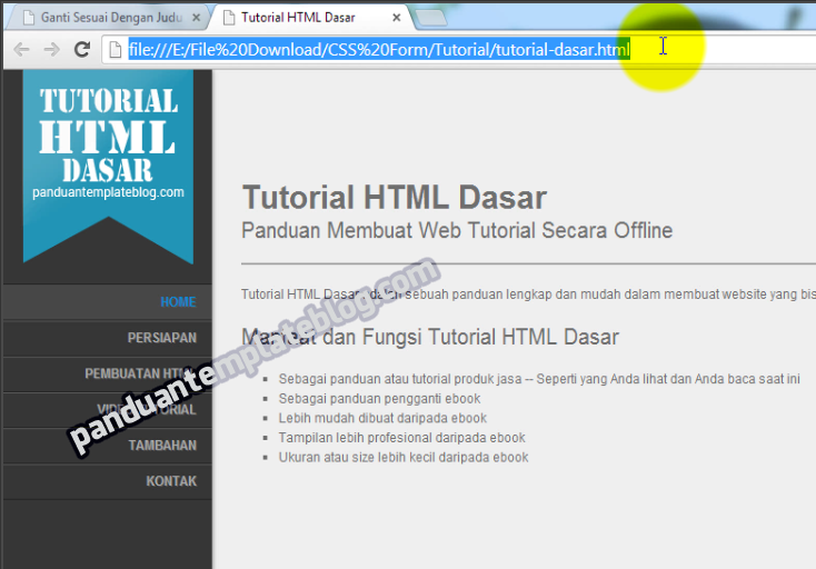 Ebook HTML: Membuat Tutorial Website Offline Ebook HTML: Membuat Tutorial Website Offline
