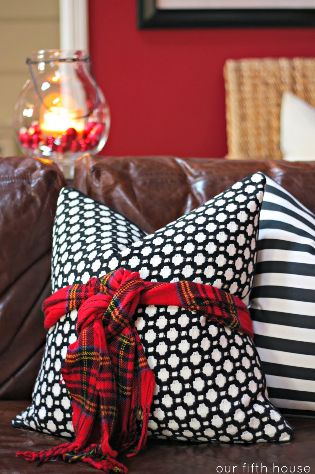 no sew scarf pillow Our Fifth House