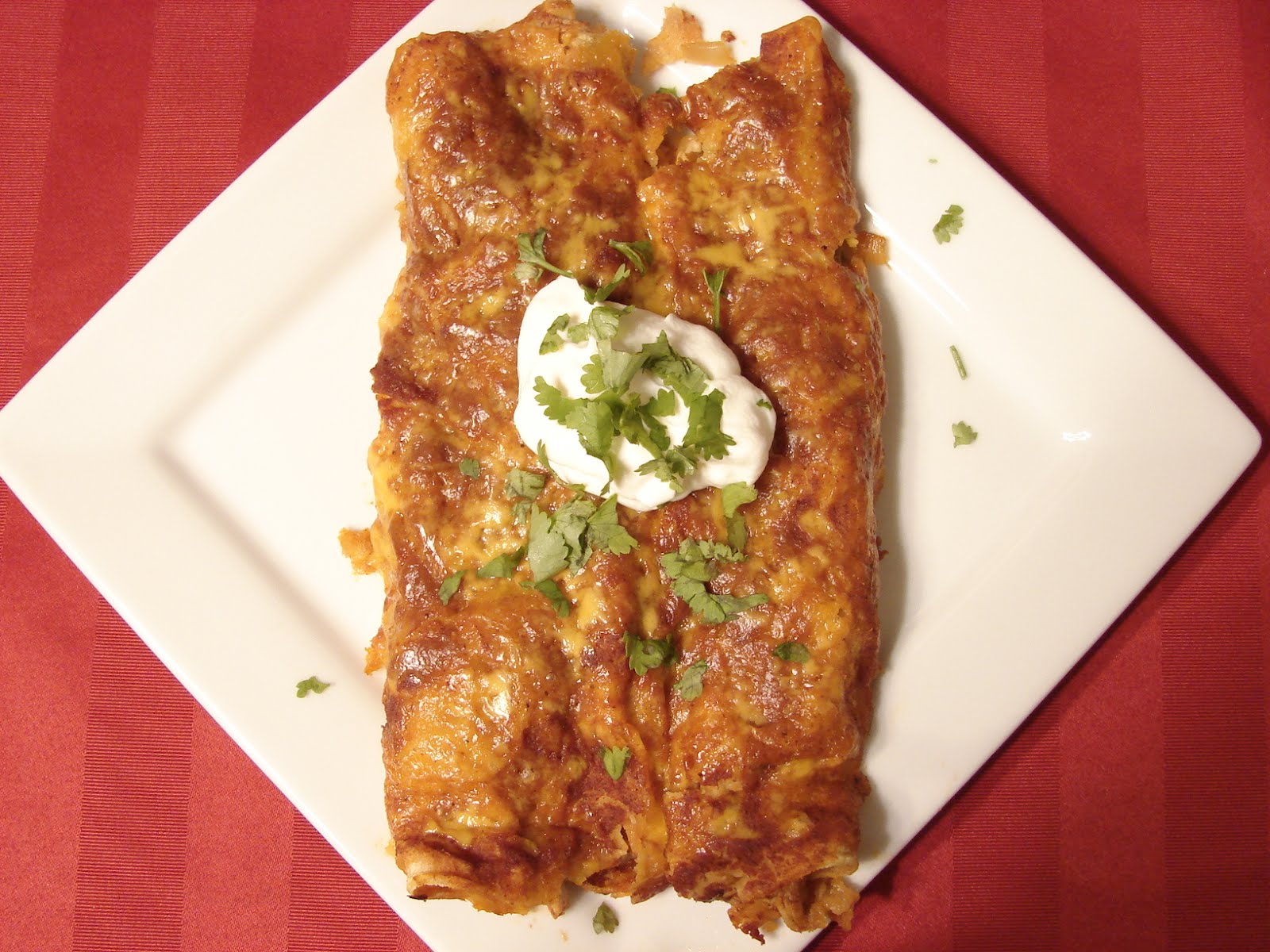 The Royal Cook Red Sauce Chicken Enchiladas