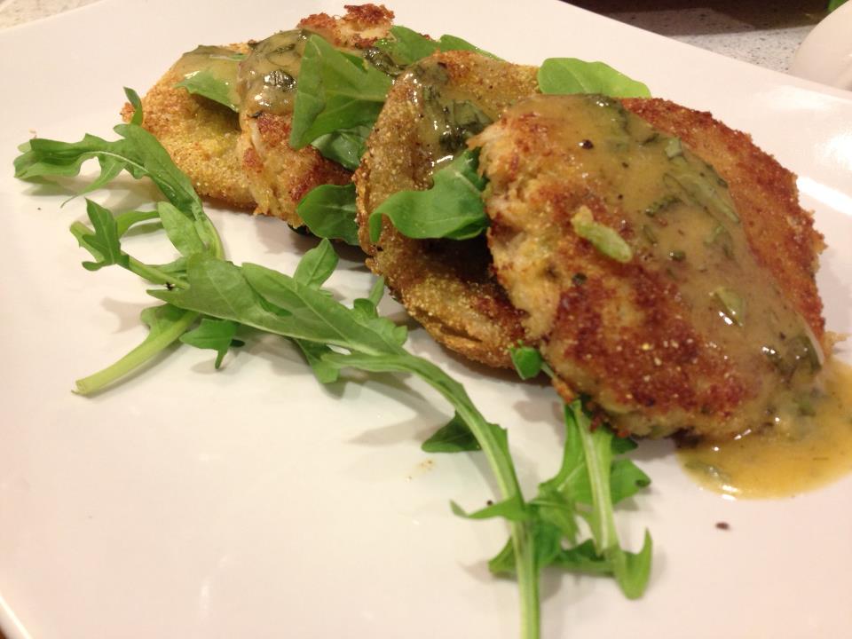 Insatiably Epicurious... Fried Green Tomatoes & Crab Cake Napoleon
