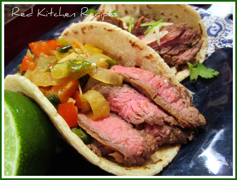 Red Kitchen Recipes Flank Steak Fajitas