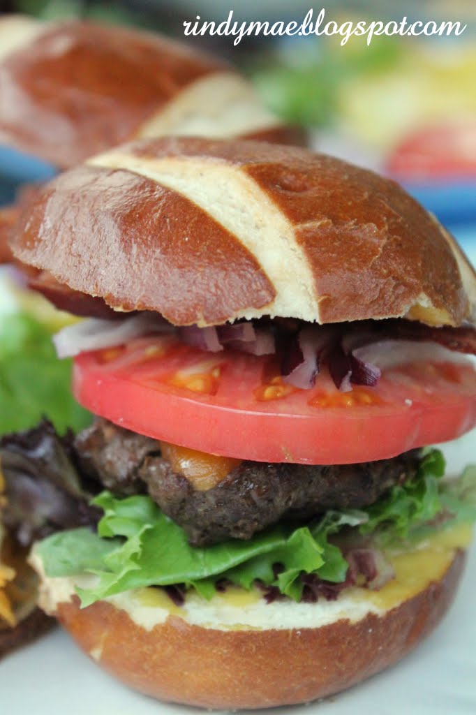Rindy Mae Soft Pretzel Burger Sliders