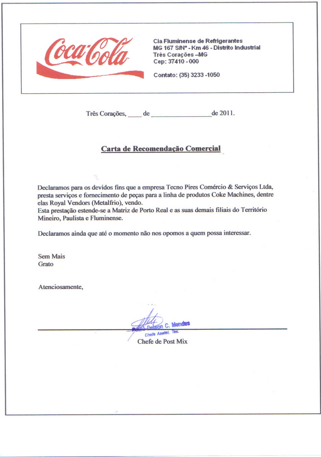 carta empresarial